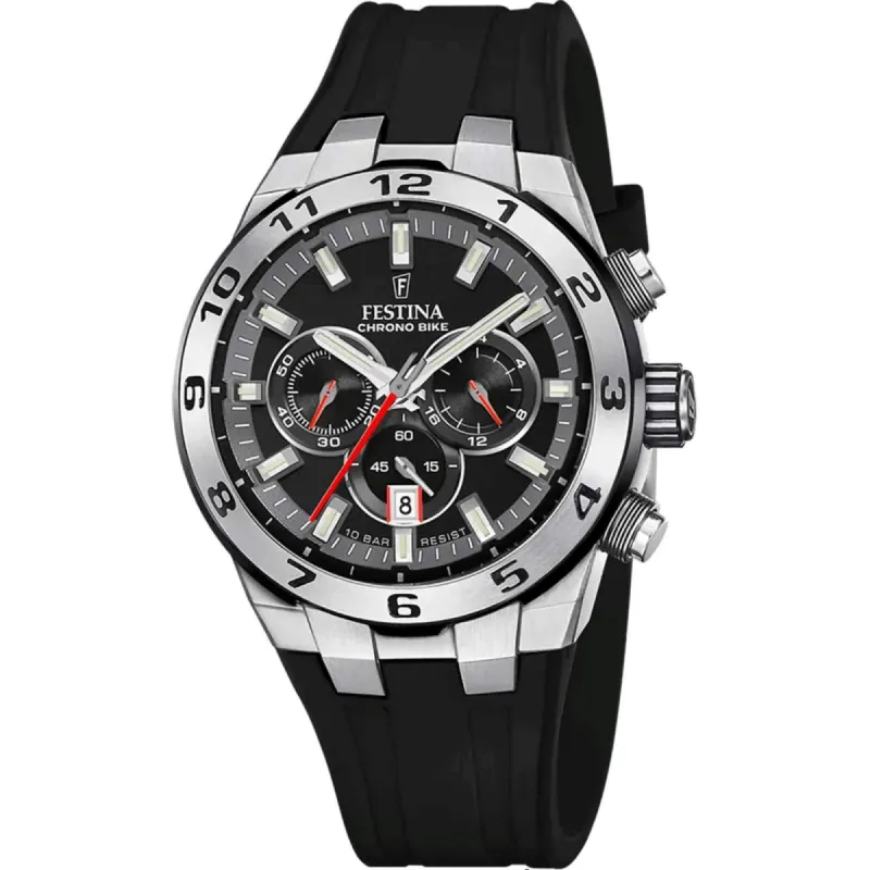 Festina F20671/6 Men's Black Chrono Bike Rubber Strap Wristwatch sold by H.S. Johnson