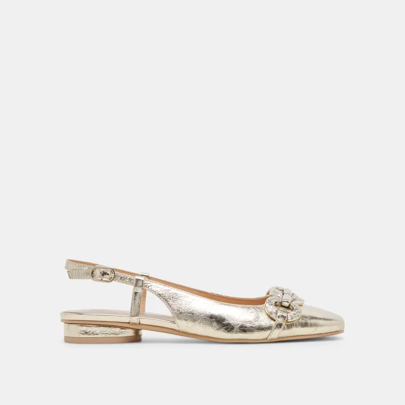 RAMANO FLATS PLATINUM DISTRESSED LEATHER sold by Dolce Vita