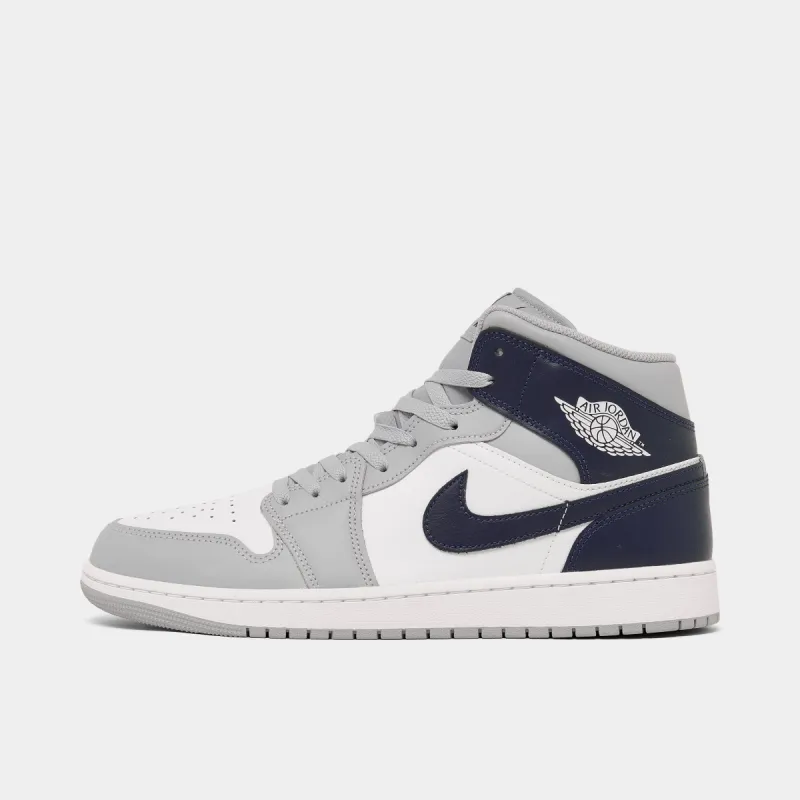 Jordan 1 Mid White / Midnight Navy - Wolf Grey sold by JD Sports