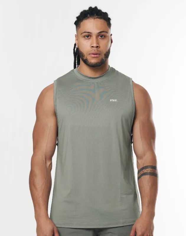 Mens Sport Muscle Tank - Sage sold by Stax