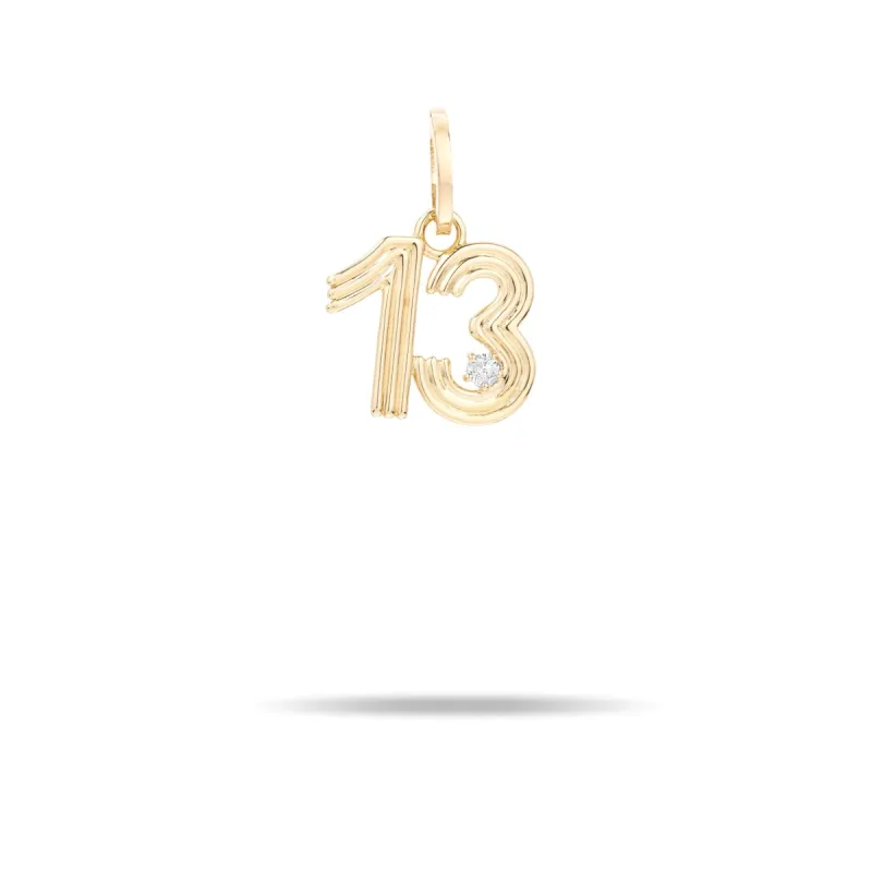 Groovy Diamond Number 13 Hinged Charm sold by Adina Reyter