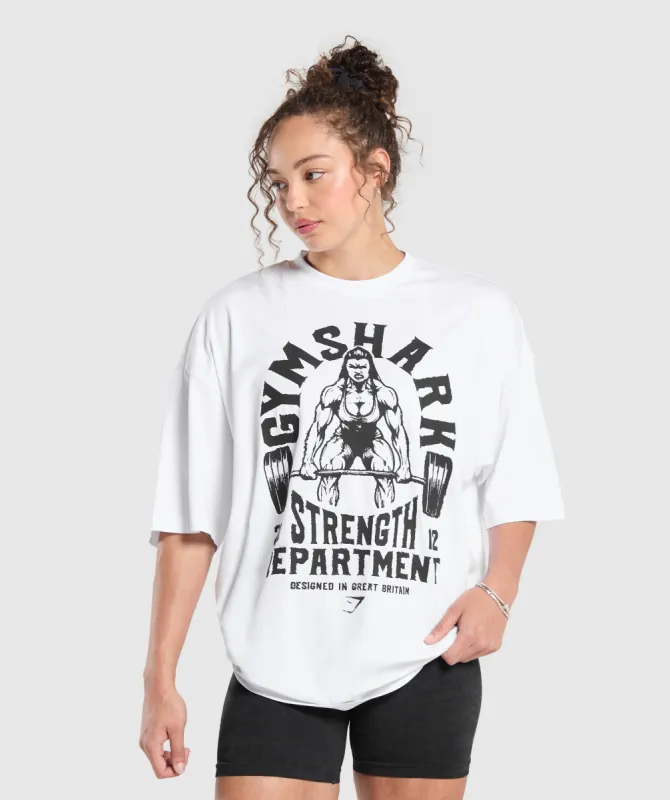 Gymshark Strength Department Graphic T-Shirt - White sold by Gymshark