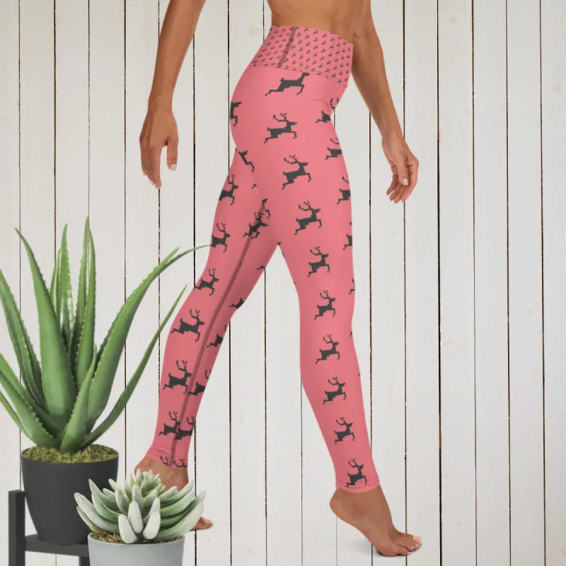 "Christmas Deer"  - Yoga Leggings sold by Maiden-Art