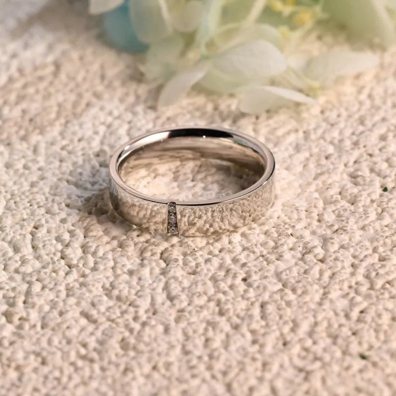 CausYou Solid Gold 5mm Width Round Cut Moissanite Wedding Ring Men, Minimalist Wedding Ring for Men, Men's Ring Band, Gift for Men Husband sold by Causyou