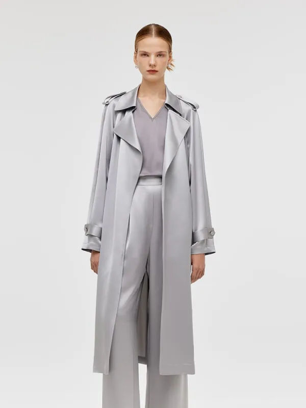 Acetate Women Trench Coat With Belt sold by Goelia