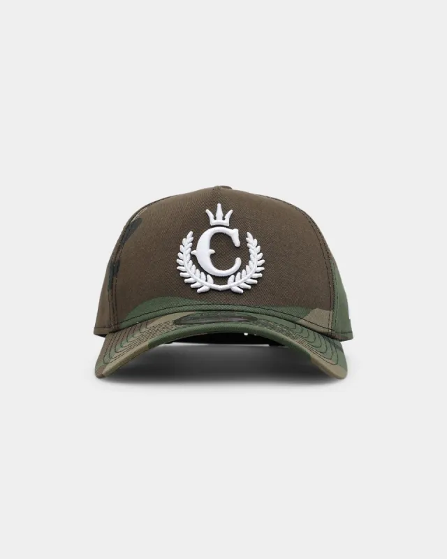 New Era X Culture Kings 9FORTY A-Frame Snapback Camo/Black sold by Culture Kings