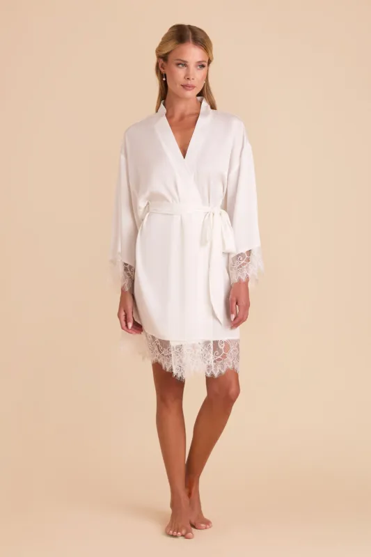Claudette Lace Robe - White sold by Birdy Grey