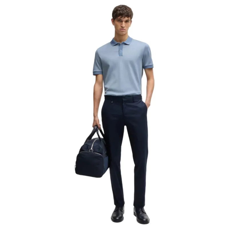 Boss Structured-Cotton Polo Shirt With Solid Trims  50518563 490 sold by J&Z Couture