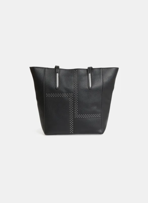 Stud Detail Vegan Leather Tote Bag sold by Laura