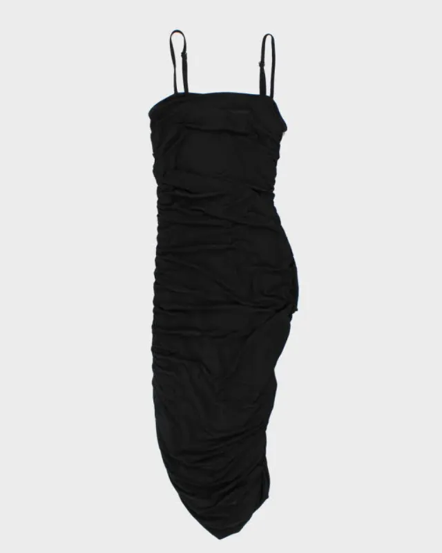 Womens Guess Y2K Black Ruched Strappy Slinky Party Dress - S sold by Rokit