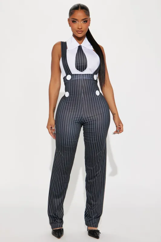 Messy Mobster 2 Piece Costume Set - Black/White sold by Fashion Nova