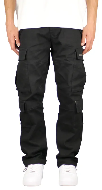 Black 8 Pocket Cargo Pants sold by Hyper Denim