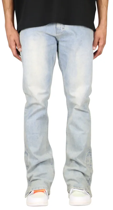 LT. Blue Flare Zipper Jeans sold by Hyper Denim