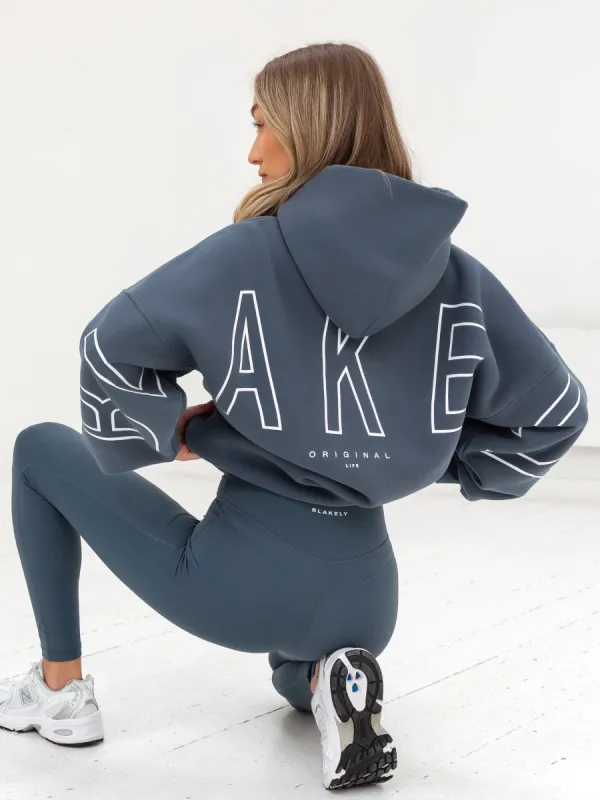 Outline Isabel Oversized Hoodie - Slate Blue sold by Blakely