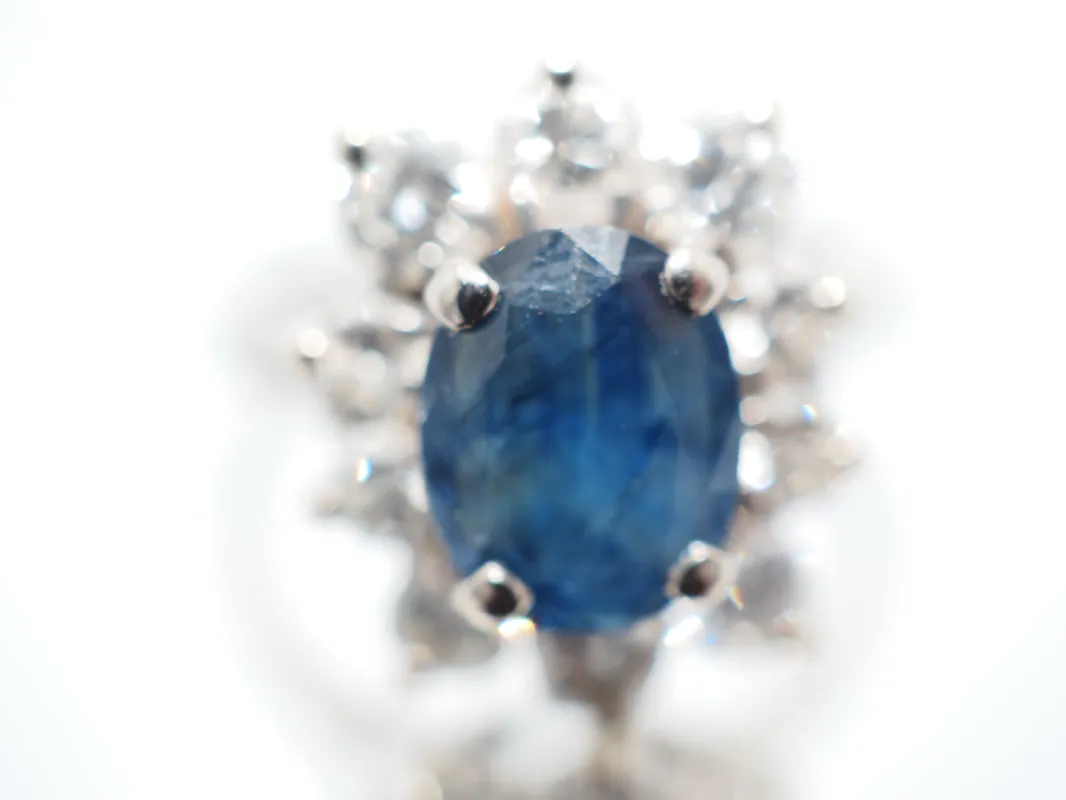 Bague marguerite saphir diamants or blanc sold by 58 Facettes