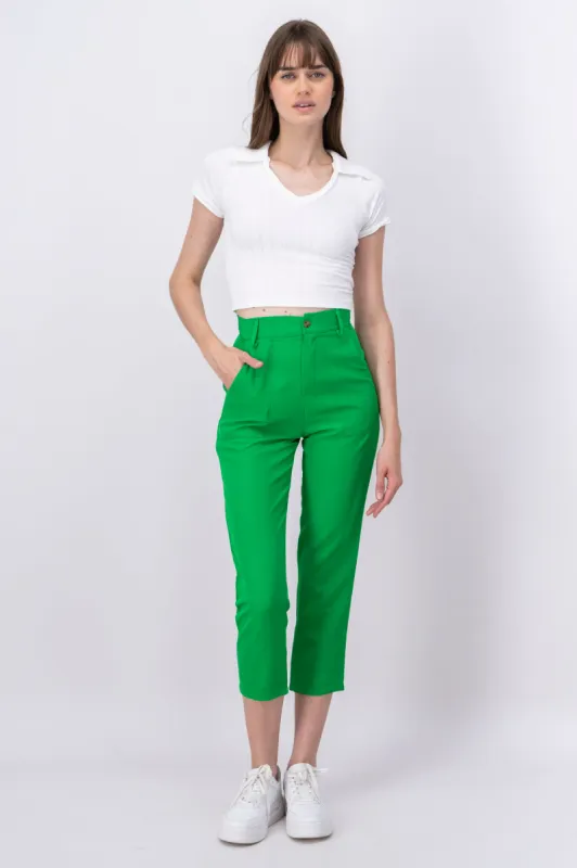 Pantalón Cintura Alta Capri Bolsas sold by Shasa