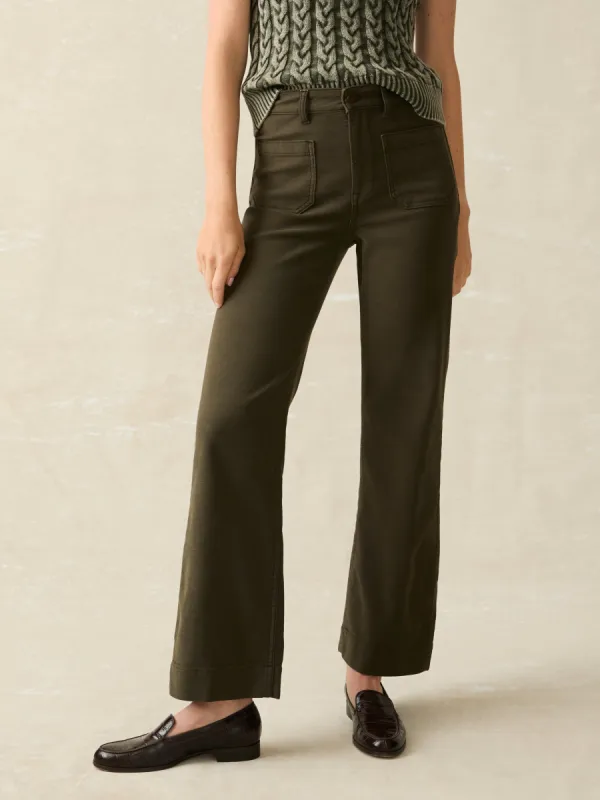 Stretch Terry Patch Pocket Pant - Forest Olive sold by Faherty