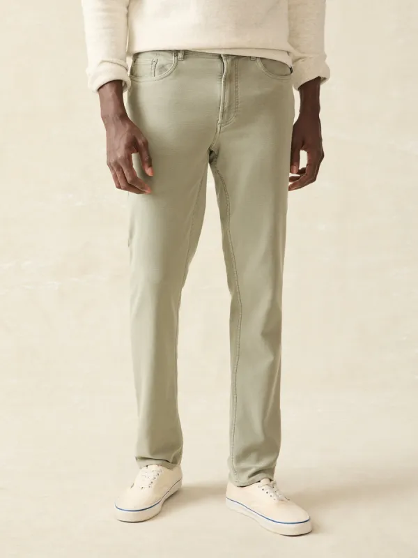 Stretch Terry 5-Pocket Pant - Faded Olive sold by Faherty