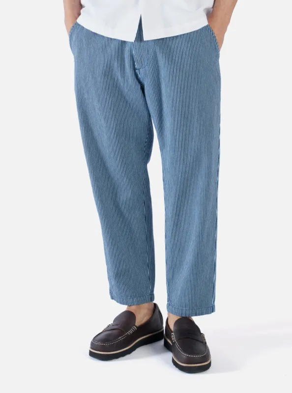 Universal Works Hi Water Trouser in Indigo Hickory Stripe Denim sold by Universal Works