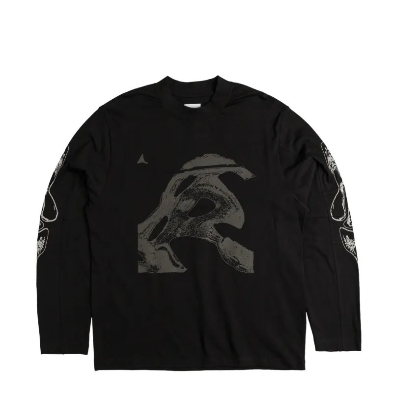 Tシャツ・カットソー RONRON I RIBBON OVER FIT LONG SLEEVE T SHIRT BLACK RR24CLT37 ROA T-Shirt Long Sleeve Graphic | Parallel