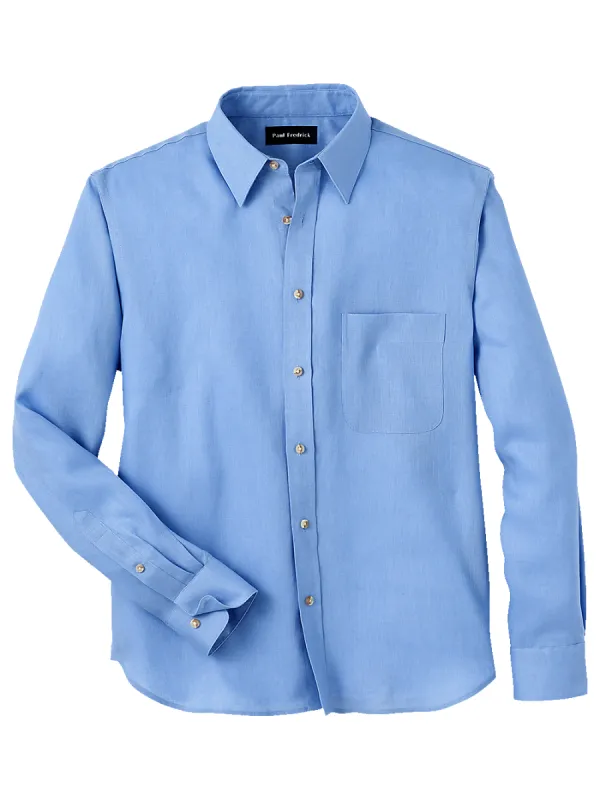 Linen Solid Casual Shirt - Light Blue sold by Paul Fredrick