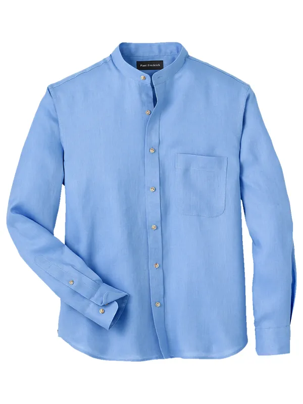 Linen Solid Casual Shirt - Light Blue sold by Paul Fredrick