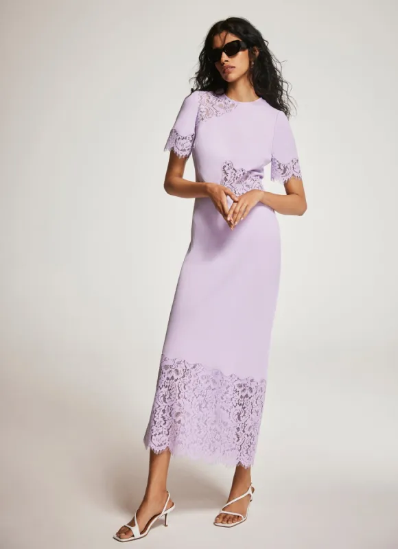 ワンピース Floral Cut-Out Long Dress-french lilac Floral Cut-Out Long Dress-french lilac