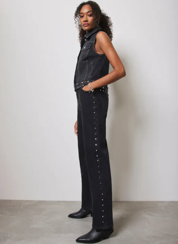Washed Black Studded Wide Jeans sold by Mint Velvet
