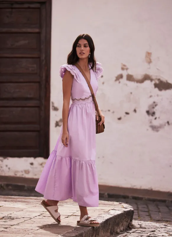 Lilac Cotton Maxi Dress | Parallel
