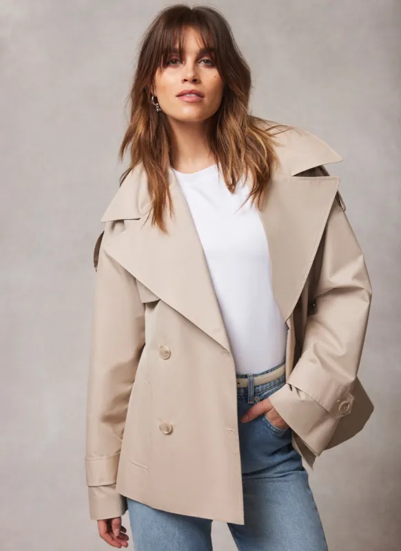 Neutral Short Trench Jacket | Parallel