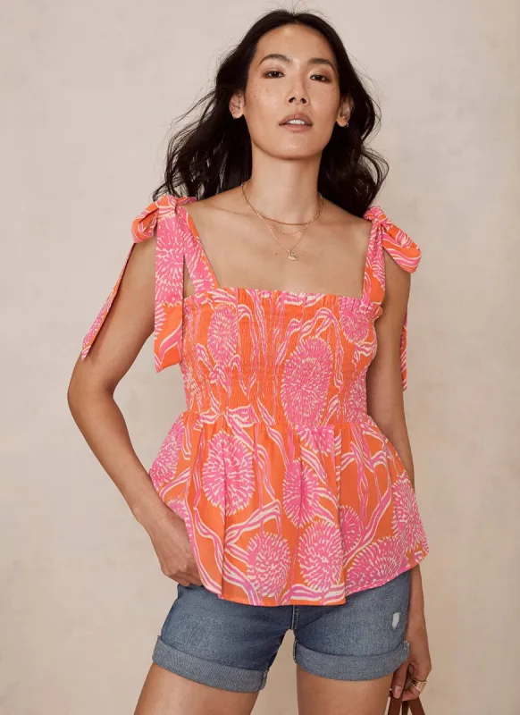 Kendra Print Shirred Cami Top sold by Mint Velvet