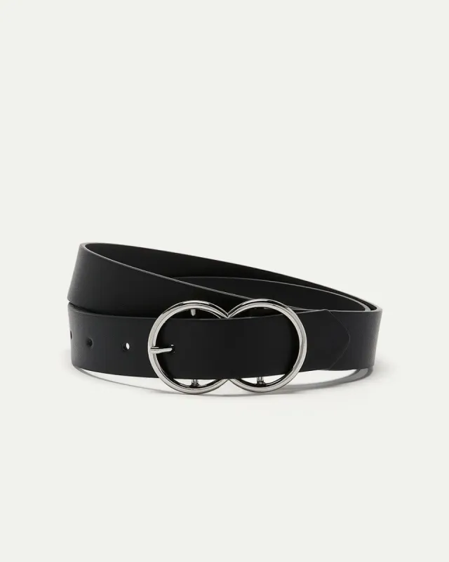 Faux Leather Belt with Double Ring Buckle sold by Reitmans