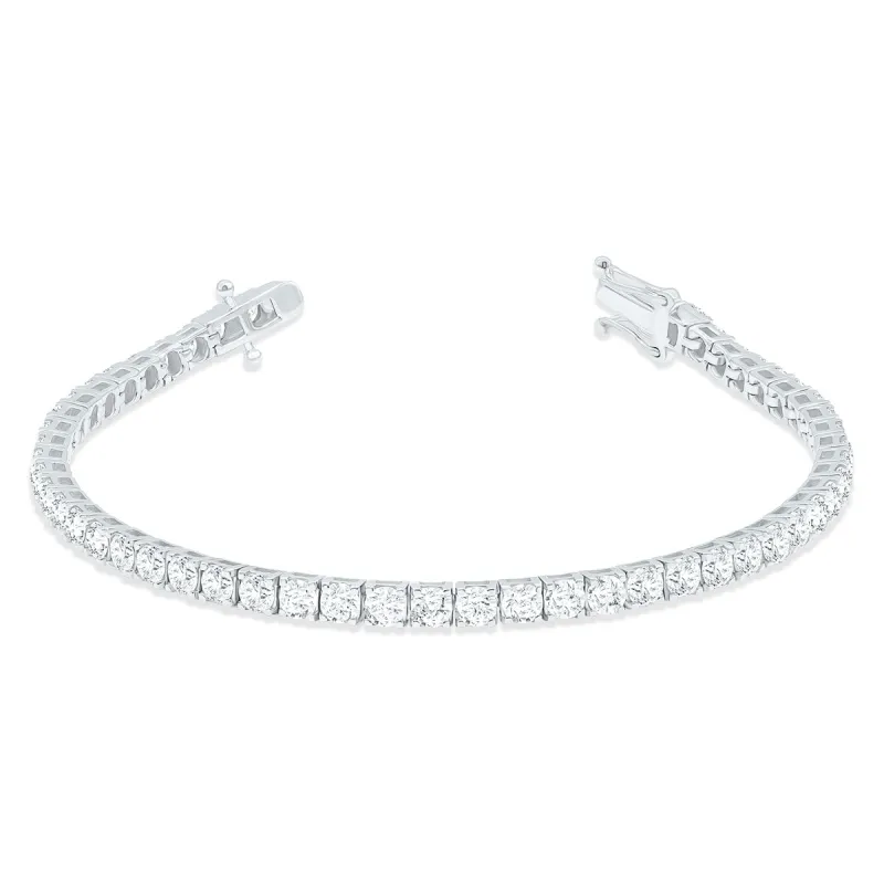 8 Carat TW Diamond Tennis Bracelet in 14K White Gold sold by Zulily