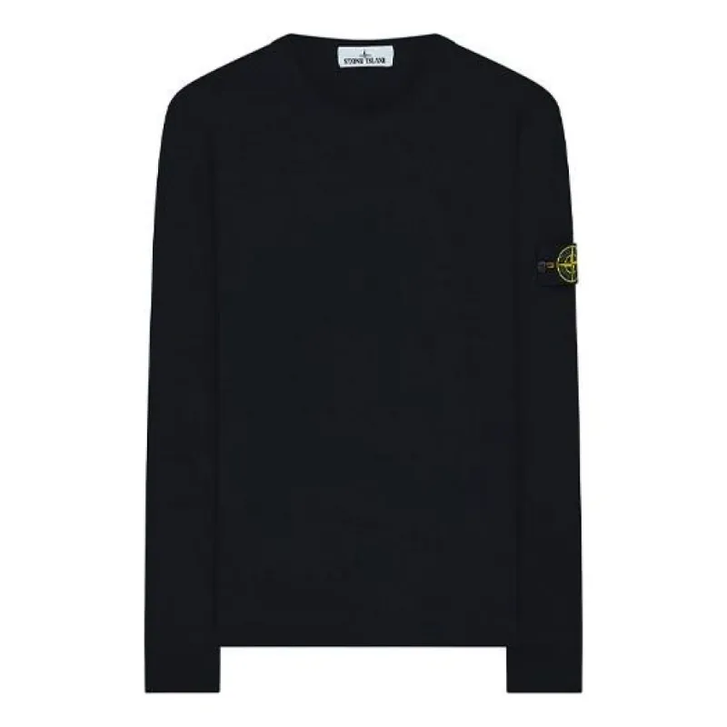 STONE ISLAND Garment Dyed Crew Lightweight Sweatshirt 'Black' 731564450-V0020 sold by KicksCrew