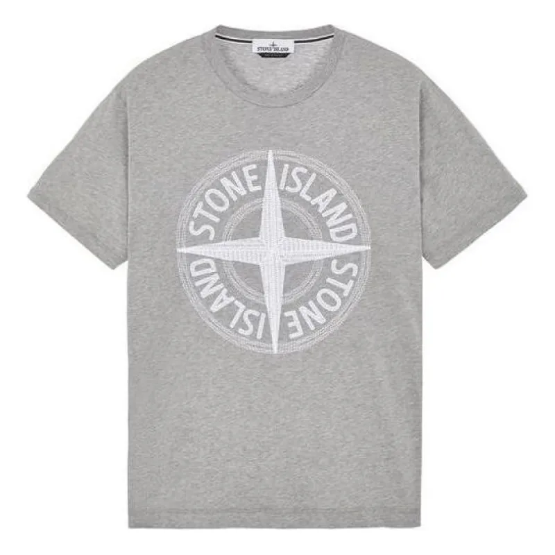 STONE ISLAND Stitches Three Embroidery T-shirt 'Grey' 781521580-V0M64 sold by KicksCrew