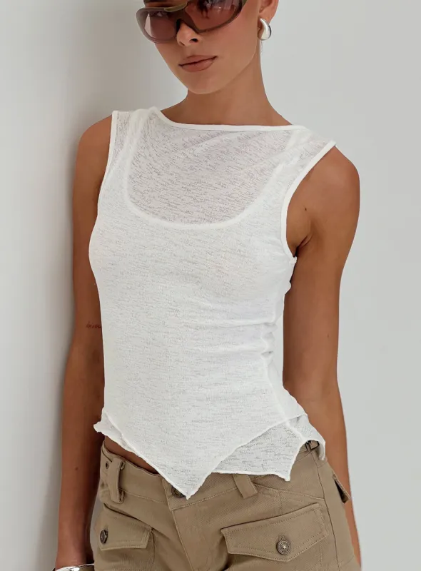 Lefort Tank Top White sold by Princess Polly