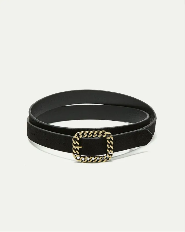 Skinny Faux Suede Belt with Fancy Buckle sold by Reitmans