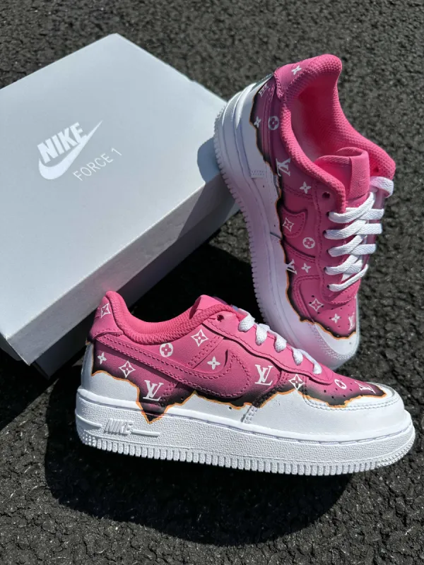 ‘Reverse Pink Burn’ Air Force 1’s sold by Drippy Custom Many