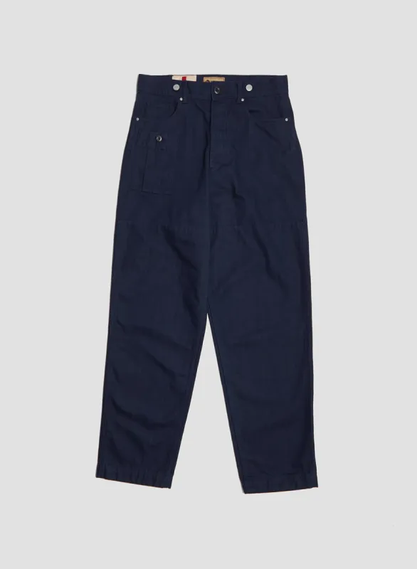 6 Pocket Pant Heavy Cotton in Black Navy sold by Nigel Cabourn