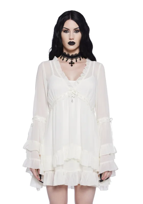 Real Divinity Mini Dress - Ivory sold by Dolls Kill
