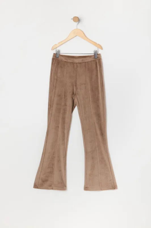 Girls Velour Ribbed Flare Pant sold by Urban Planet
