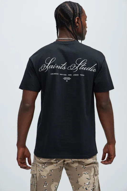 Saints Studio Worldwide Short Sleeve Tee - Black | Parallel
