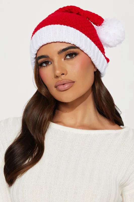 Santa Beanie - Red/White sold by Fashion Nova