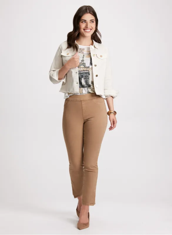 Denim Jacket & Slit Hem Pants sold by Laura