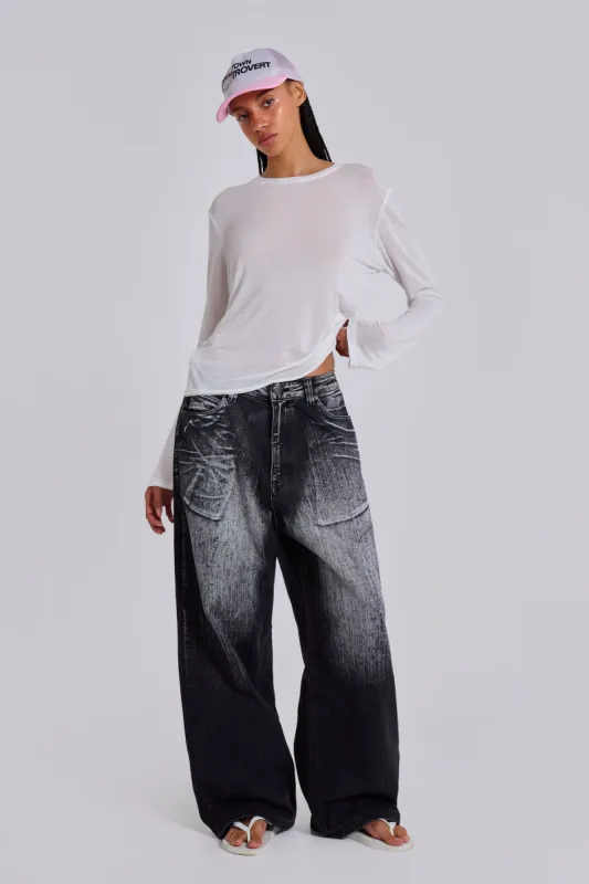 Black White Wash XL Colossus Jeans sold by Jaded London
