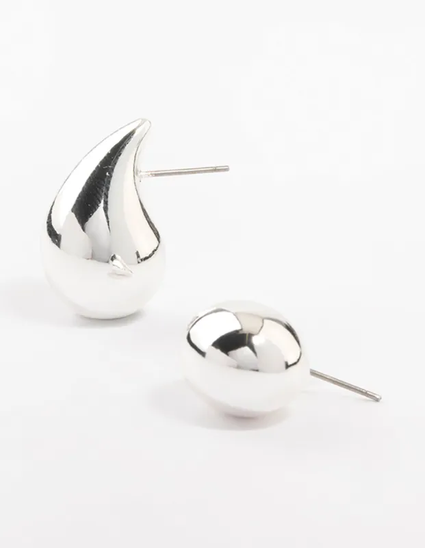 Silver Plated  Teardrop Stud Earrings sold by lovisa