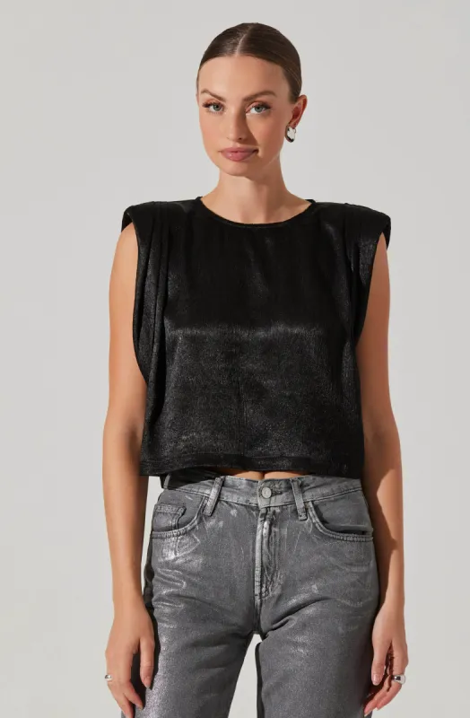 Isola Boxy Shoulder Pad Top sold by Astr