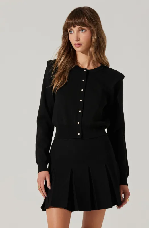 Denisa Faux Pearl Button Cardigan sold by Astr
