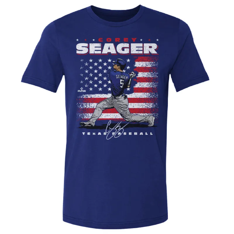 Corey Seager Texas American Flag WHT sold by 500 Level