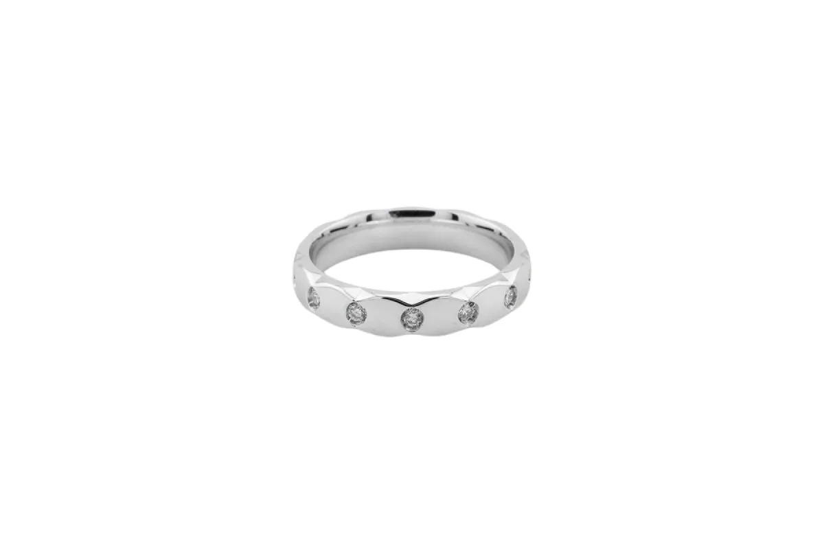 Bague en or blanc avec diamants sold by 58 Facettes